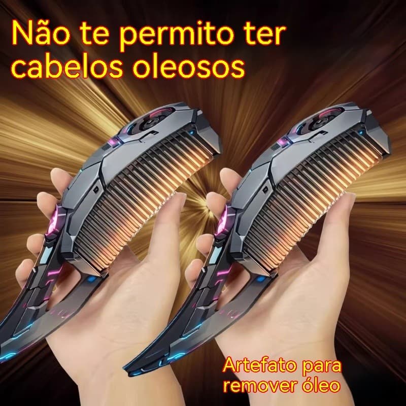 [Remover óleo] Novo estilo de pente de energia sem Shampoo pente oco controle de óleo anticaspa portátil remover fofo