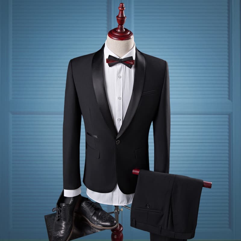 Masculino preto verde fruta colar noivo casamento banquete terno vestido bonito anfitrião palco desempenho traje terno