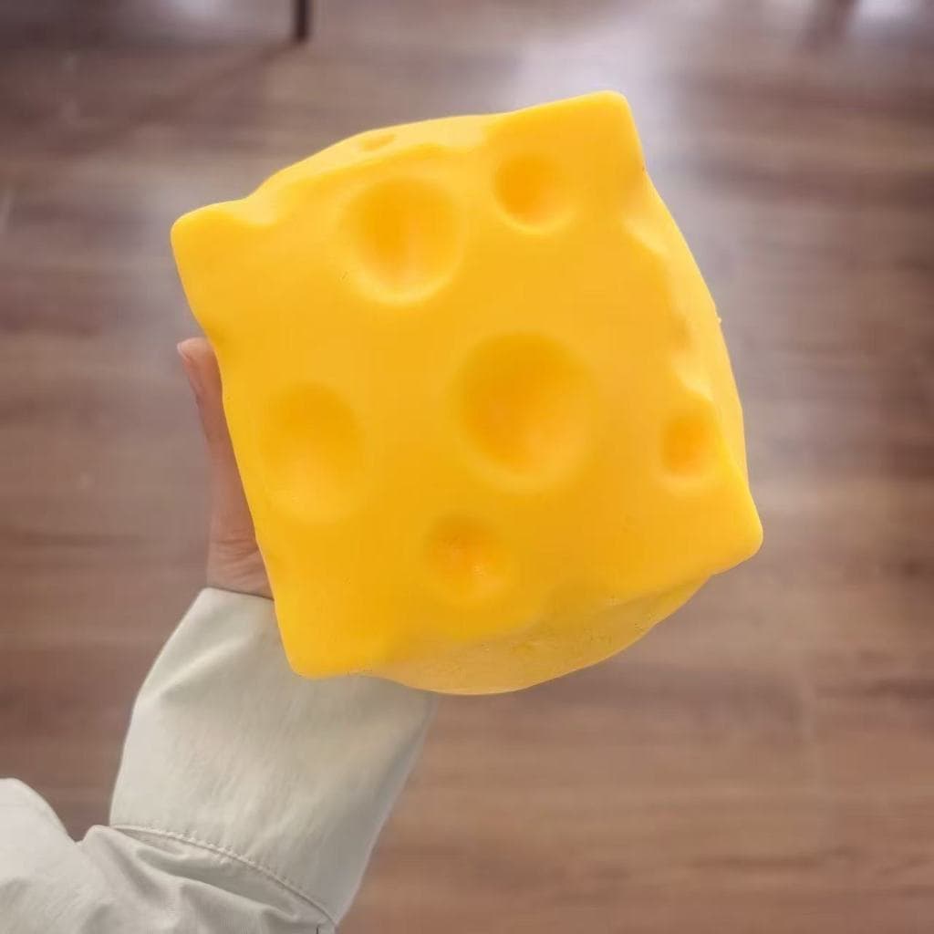 Venda quente quadrado queijo quadrado queijo bonito simulação queijo pitada música brinquedo de descompressão