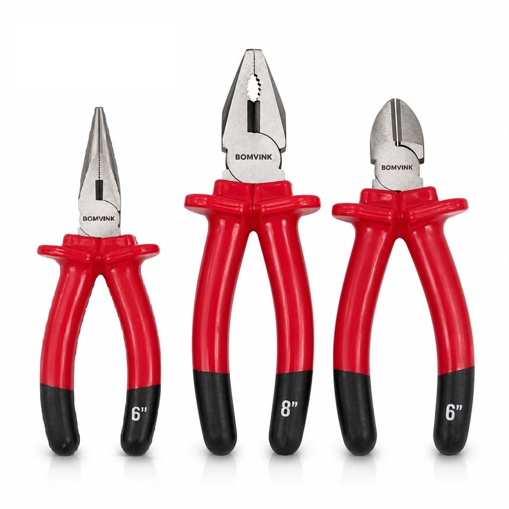 Kit 3 Alicates BOMVINK – Bico + Universal + Corte