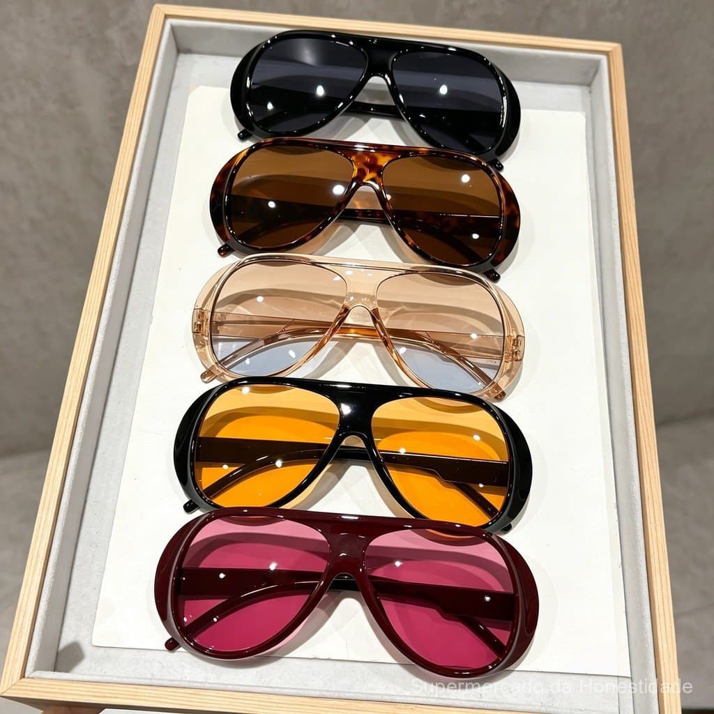 5 pares de óculos de sol aviador de armação grande para mulheres, conjunto de alta qualidade, óculos de sol estilo Y2K,
