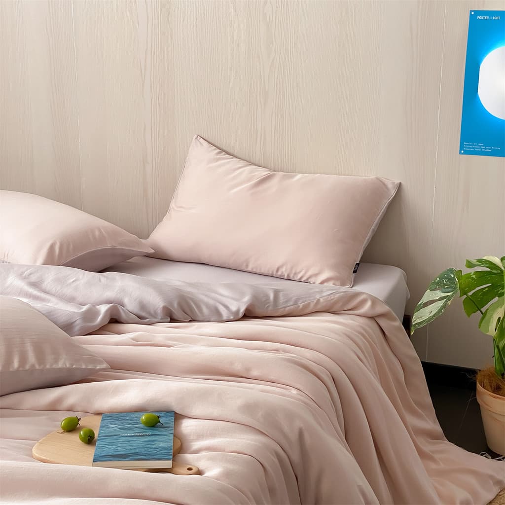 Verão rosa legal Tencel conjunto de quatro peças 2026 novo estilo High-End quarto cama Kit fibra Lyocell