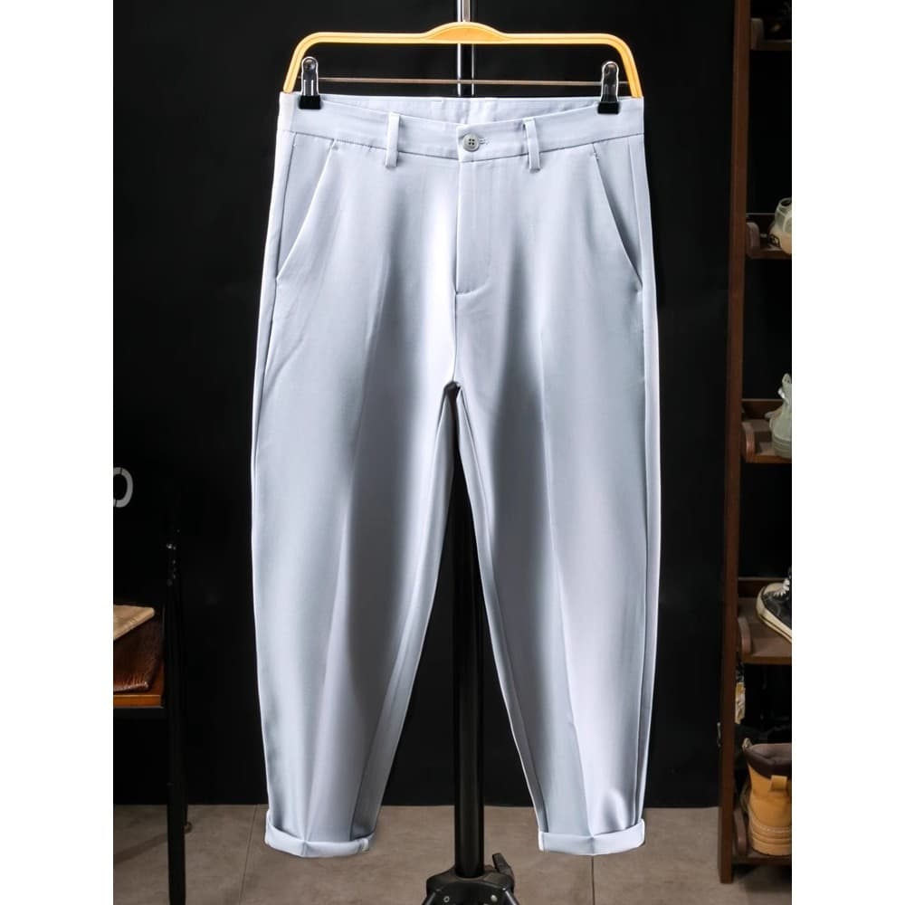 Calças casuais masculinas 2025 novo estilo verão high-End sentimento rufião bonito calças pequenas trabalho Wear cintura