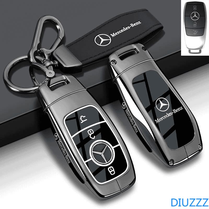 Capa de Chave Remota de Carro em Liga de Zinco para Mercedes Benz Classe A, C, E, G, GLC, CLE, CLA, GLB, GLS, W177, W205