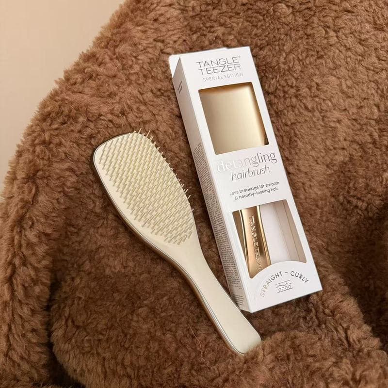 Escova Desembaraçadora Tangle Teezer Edição Especial Dourada, Escova Profissional para Cabelos Lisos e Cacheados