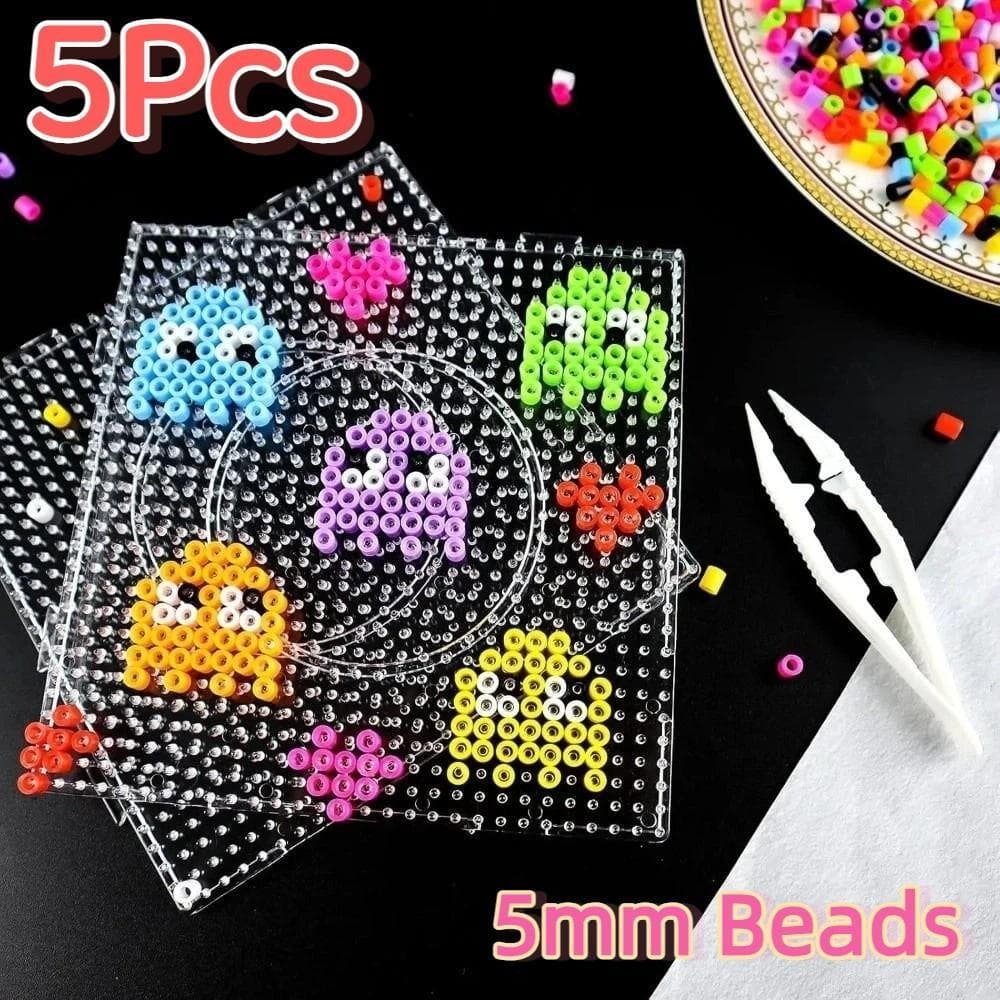 5 Peças De Contas De Fusível Pegboards , 5mm Resistentes Ao Calor Placas Perler , Criativo DIY Hama