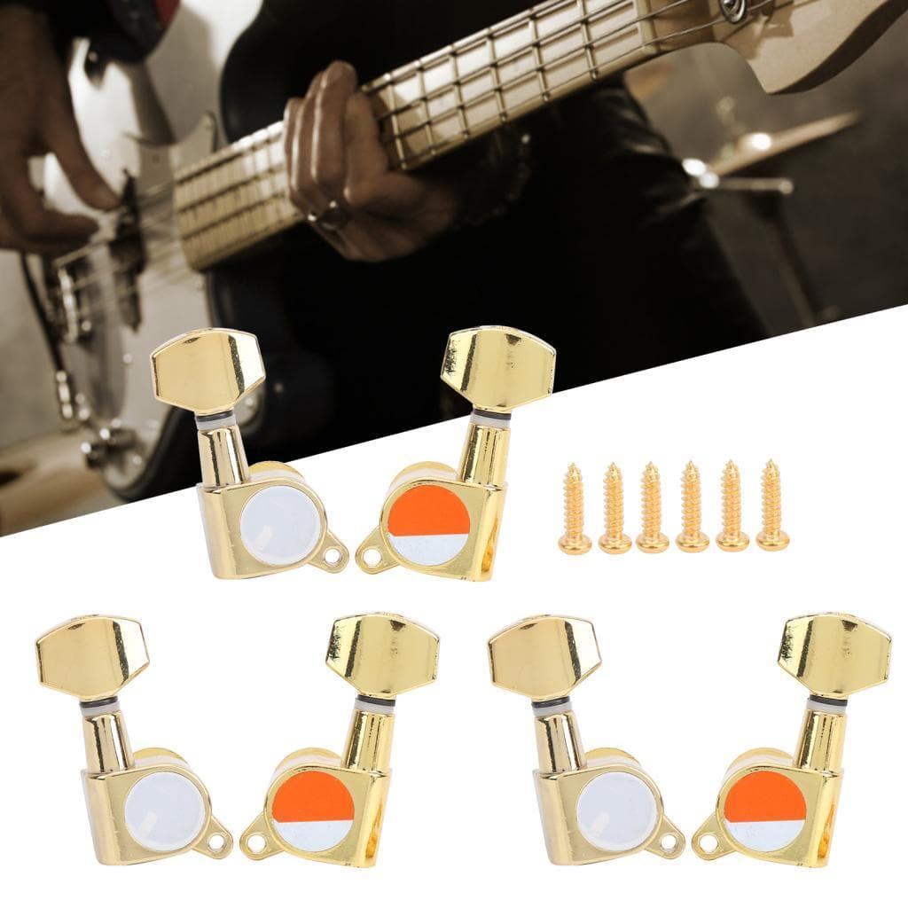 6 pçs afinadores de bloqueio de guitarra pinos de ajuste para acessórios de guitarras elétricas totalmente fechados