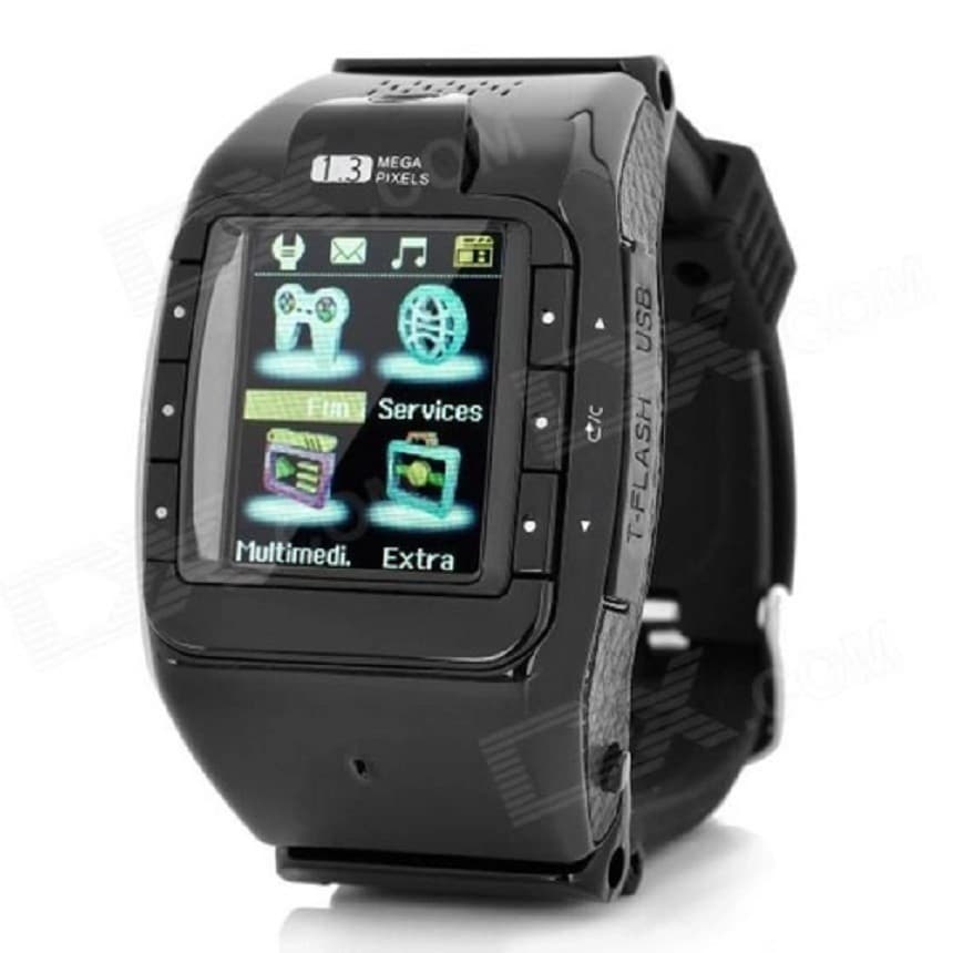 Telefone e relógio N388 gsm 1.3 w, câmera - preto
