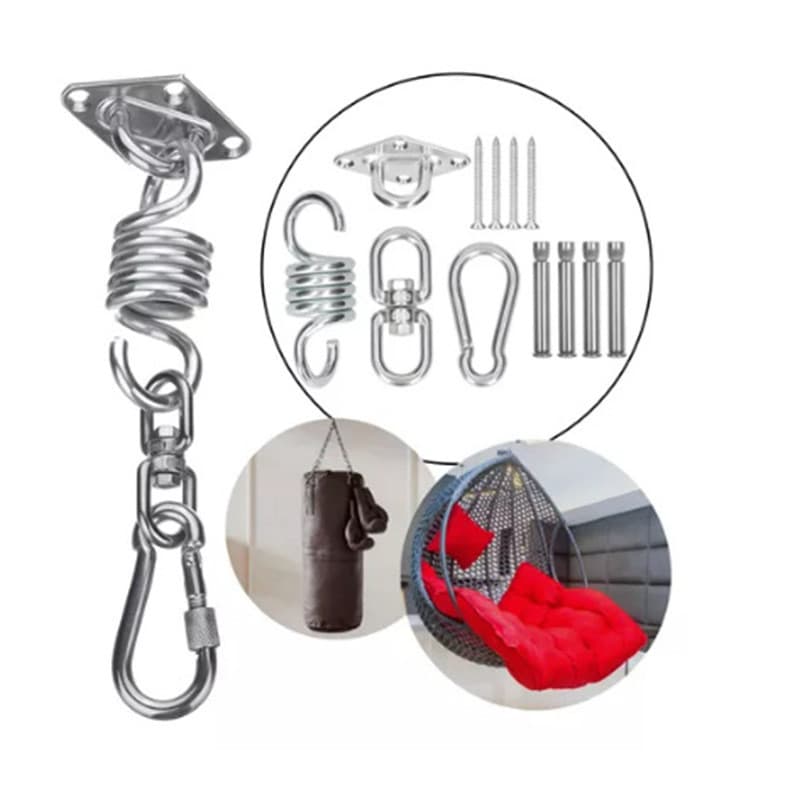 Cadeira suspensa de aço inoxidável para exterior, gancho para, cadeira de balanço, pufe com mola, fivela de porta e