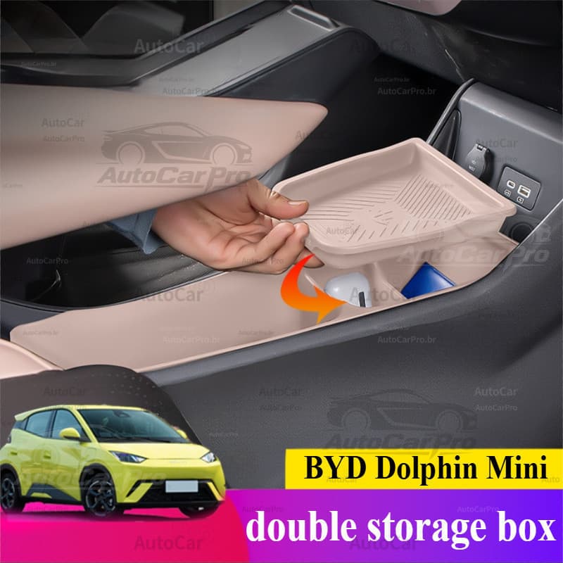Organizador de Console Central para BYD Dolphin Mini/Seagull - Caixa de Armazenamento de Silicone para Apoio de Braço An