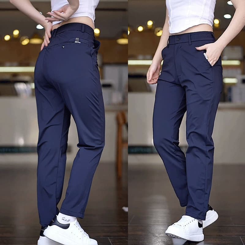 Calças Samoieda MaxConfort - Calças masculinas casuais de seda gelada, calças casuais de verão com estilo de moda execut