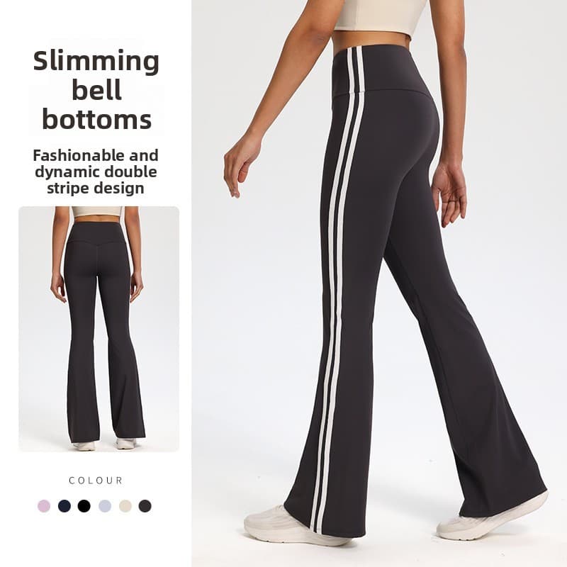 Calça Legging Flare Esportiva Cintura Alta Modeladora Secagem Rápida Pilates Feminina