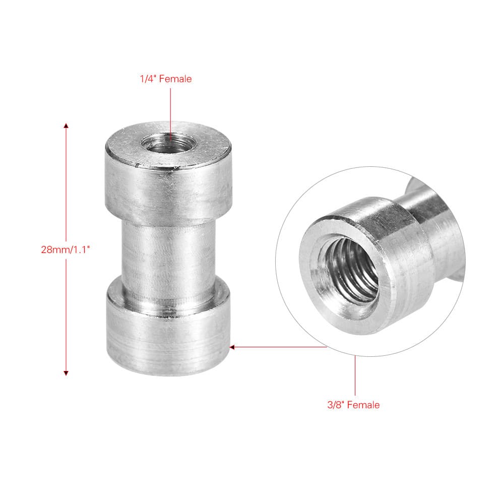 5pcs 1/4 -20 e 3/8 -16 fêmea torneira parafuso adaptador rosqueado para suporte de luz de flash de câmera