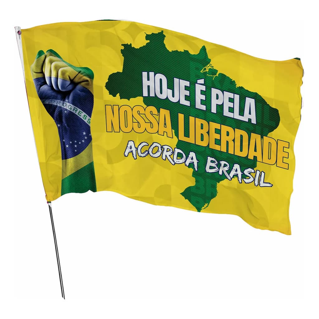 Bandeira Acorda Brasil Partido Pl Em Tecido Sublimado