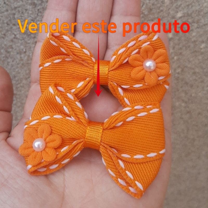 Parzinho de lacinhos com aplique de florzinha