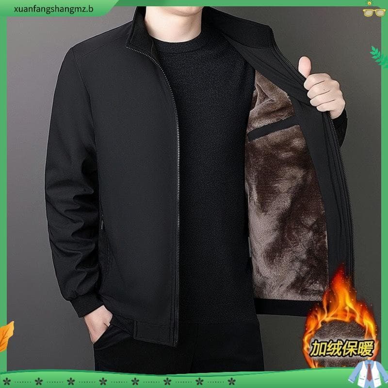 Jaqueta masculina de meia-idade, jaqueta de inverno Casual masculina, jaqueta acolchoada de algodão de inverno, lapela,