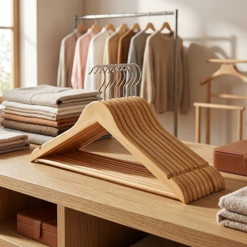 Kit 3 Cabides Madeira Premium Ranhura Alças Roupas Vestidos Blusas Antideslizante Resistente