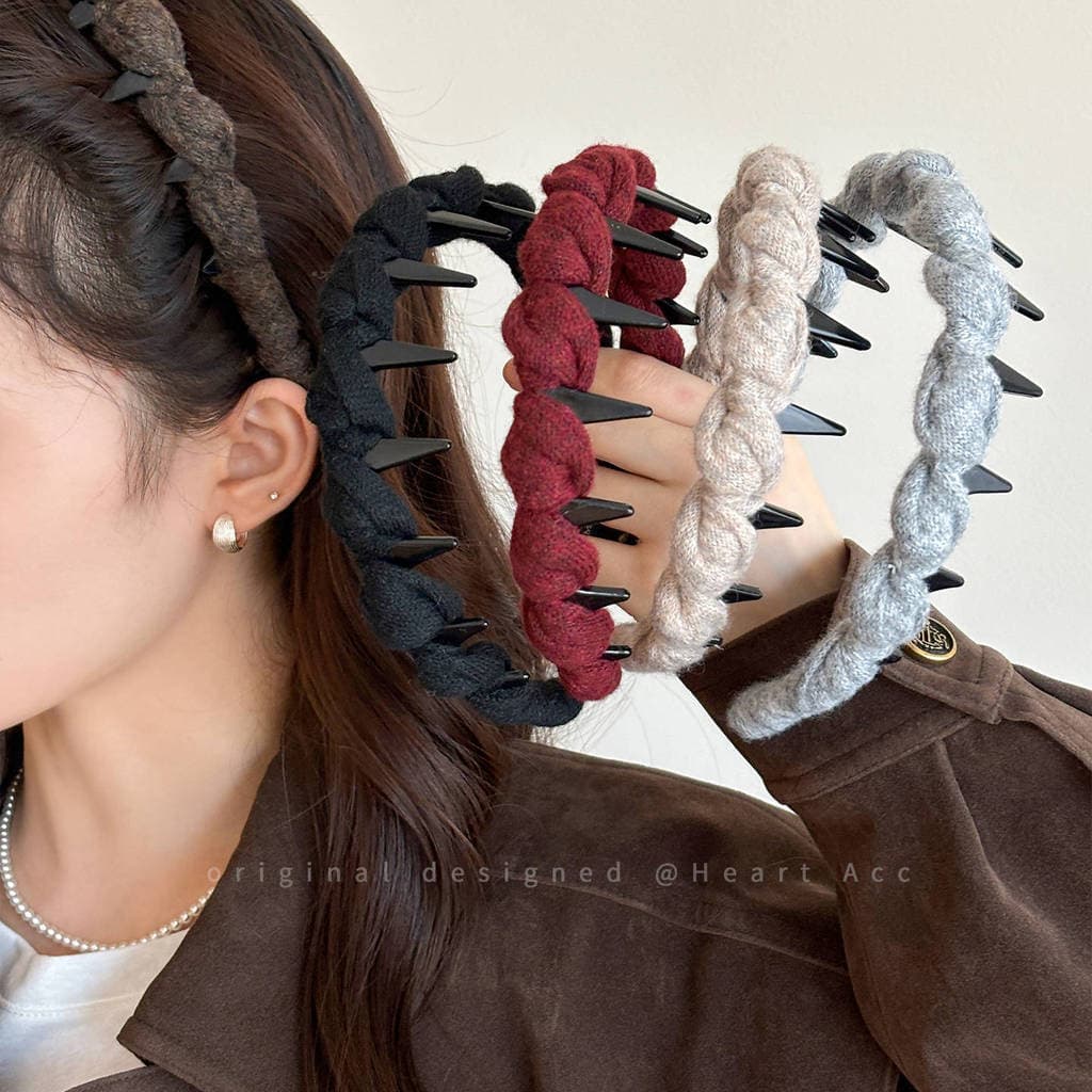 Retro lã enrolamento dentado bandana feminino 2026 alta crânio topo moda bandana diário exterior usar acessórios para o