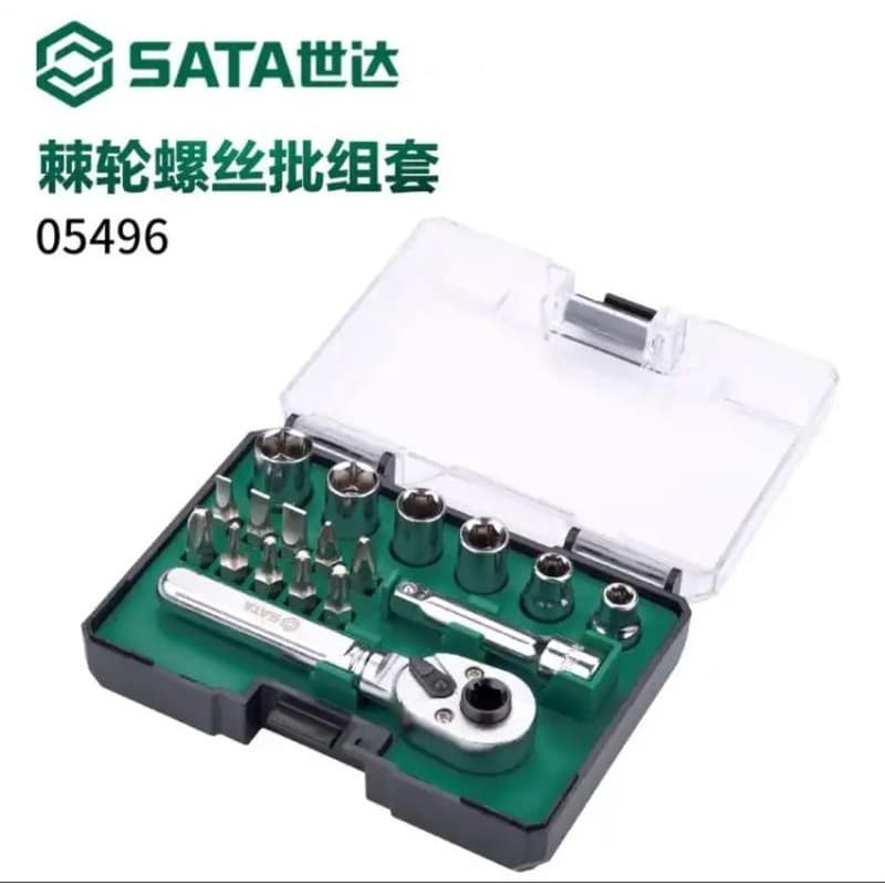 Conjunto de chave de fenda SATA Tool 05496 Catraca Precisão Mini conjunto de chave de catraca de 18 peças