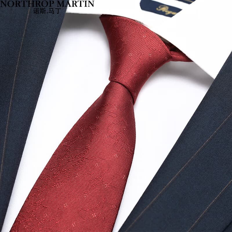 No Martin gravata de seda masculina negócios High-End negócios noivo casamento mão amoreira seda vermelha caixa de prese