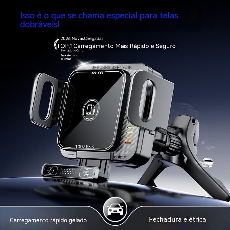 Suporte inovador para carro com tela dobrável e rotação de 90 graus, suporte para celular e suporte de navegação, vem co