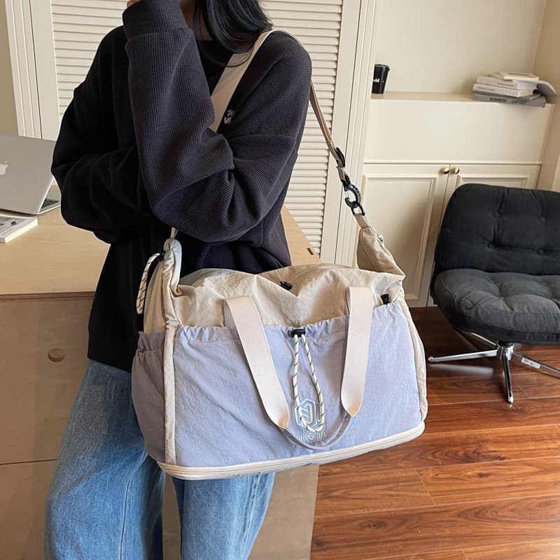 Bolsa de viagem leve e elegante, multicolorida, com grande capacidade e expansível, ideal para academia e uso como bolsa