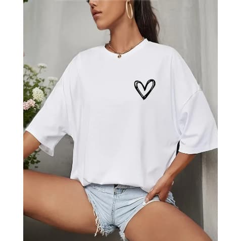 Camiseta Feminina Academia Treino Oversized Camisetão Longa Blusa Algodão Confortavel