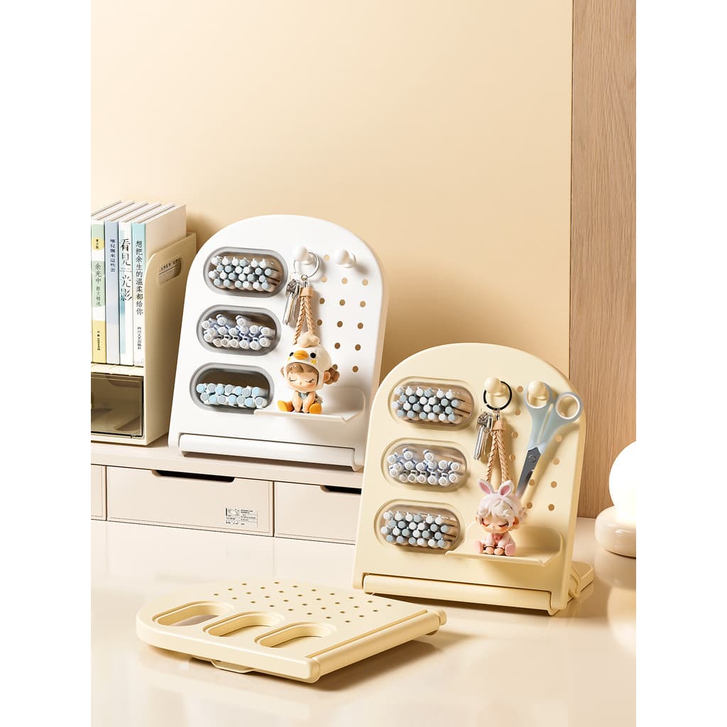 Design criativo multifuncional suporte para caneta de mesa caixa de armazenamento separação multicamadas armazenamento d