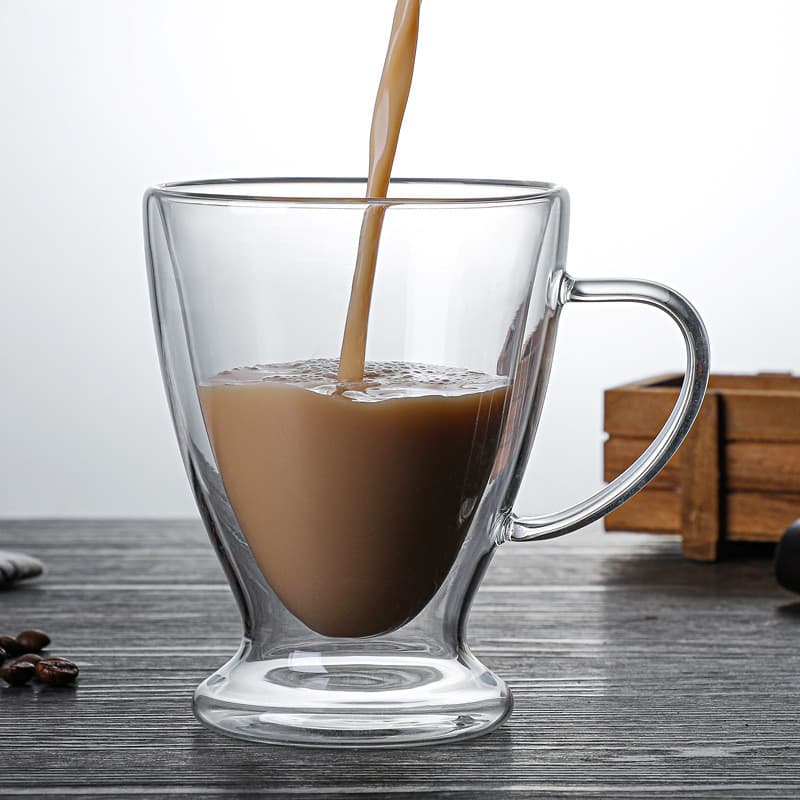 Copo de vidro de camada dupla isolado xícara de chá criativo copo de água resistente a altas temperaturas copo de café c