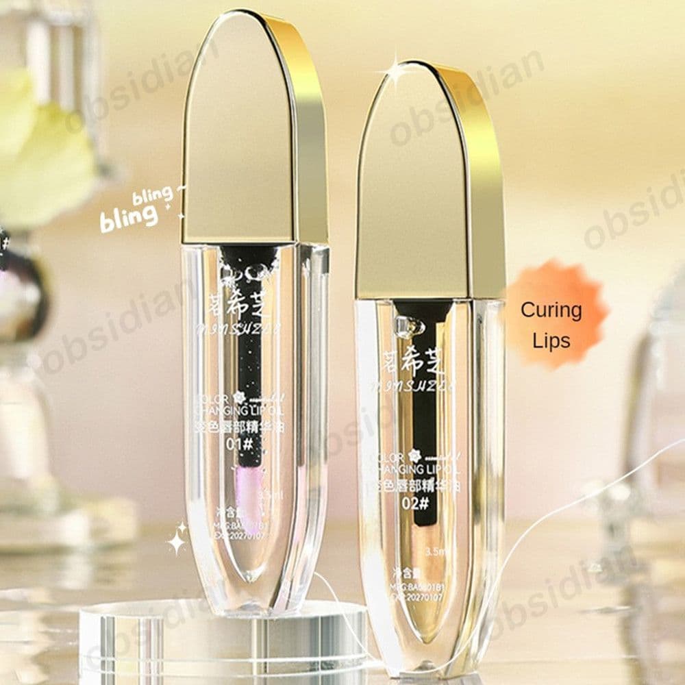 MINSHZEE Óleo Labial Redutor de Rugas, Reparador e Hidratante, Gloss Labial com Aroma de Rosas, Óleo Labial