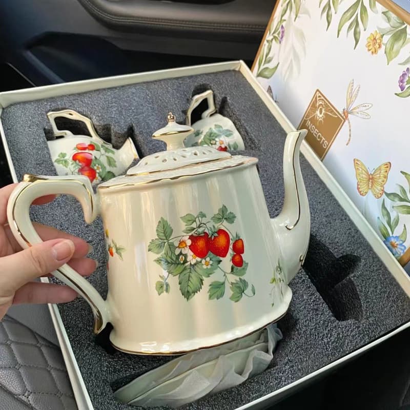 Conjunto de xícara de café de cerâmica de alta qualidade estilo retrô com conjunto de pires caixa de presente embalagem