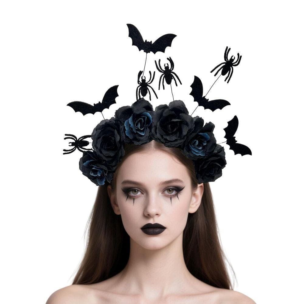 Tiara De Rosa Artificial  , Acessório De Cabelo Leve E Confortável Para Halloween , Faixa De Cabeça De Tecido Real