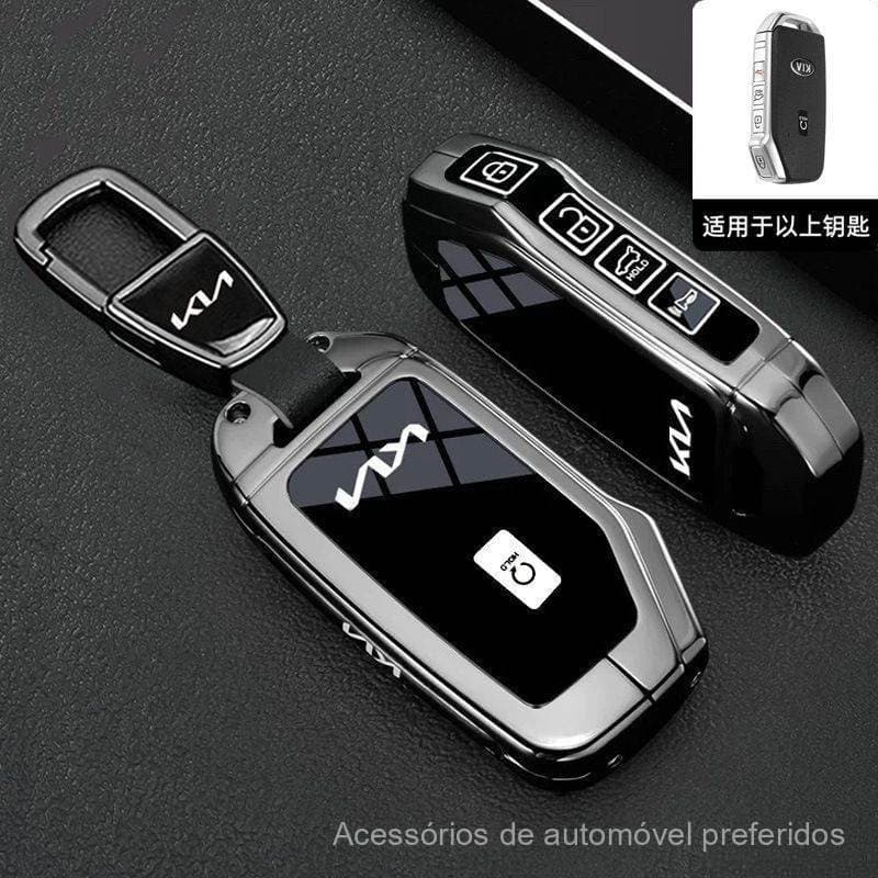 Capa de chave de carro em liga de zinco para KIA / Solanto / Seltos / K5 / Kaiko / K3 / Zhi Run / Ace 6SBM