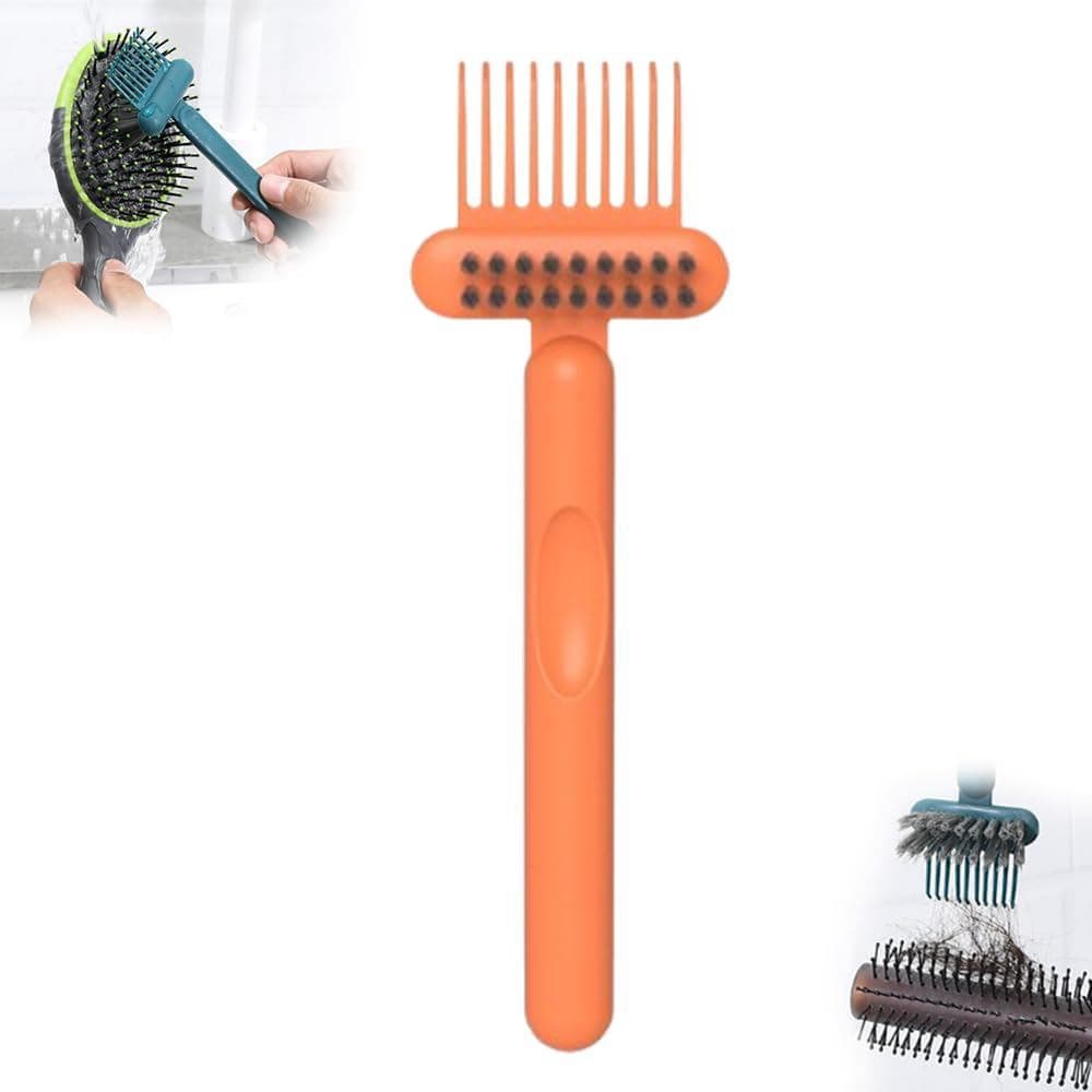 Escova de limpeza de cabelo 2 em 1, pente com cerdas para remover cabelos |     Estrutura de dupla face e dupla função —