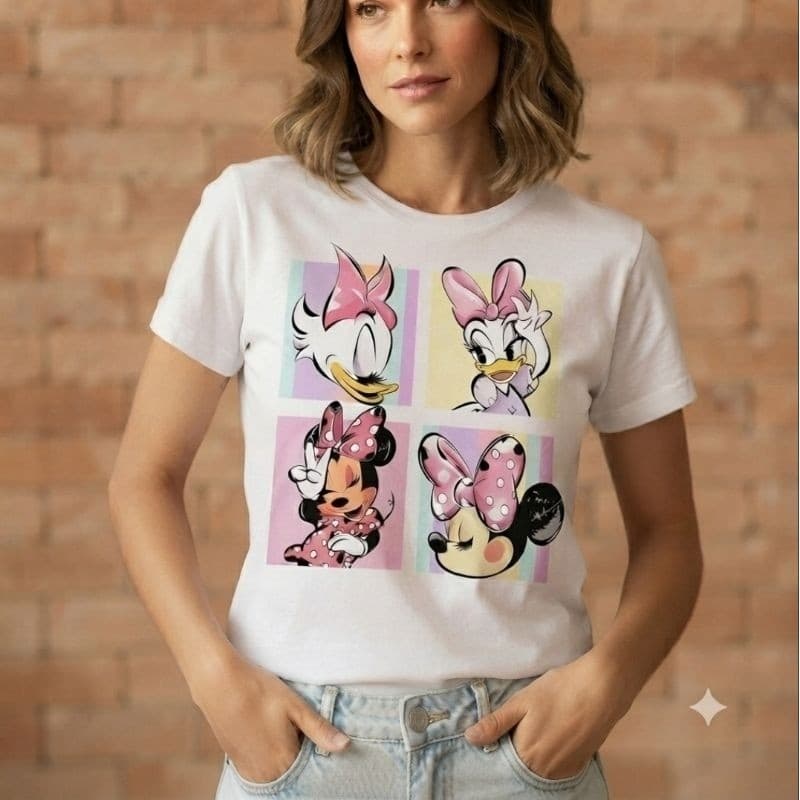 Blusa T-Shirt Feminina Encontro das Divas Tecido em Algodão Gola Redonda Manga Curta