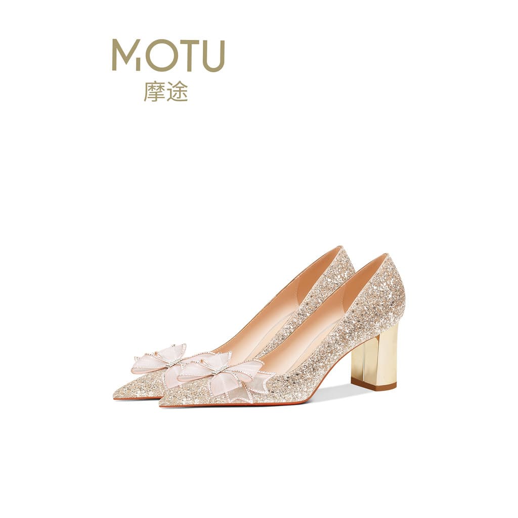 Noivado de salto alto feminino sapatos de casamento de salto grosso fácil de usar não cansado nicho high-End casamento b