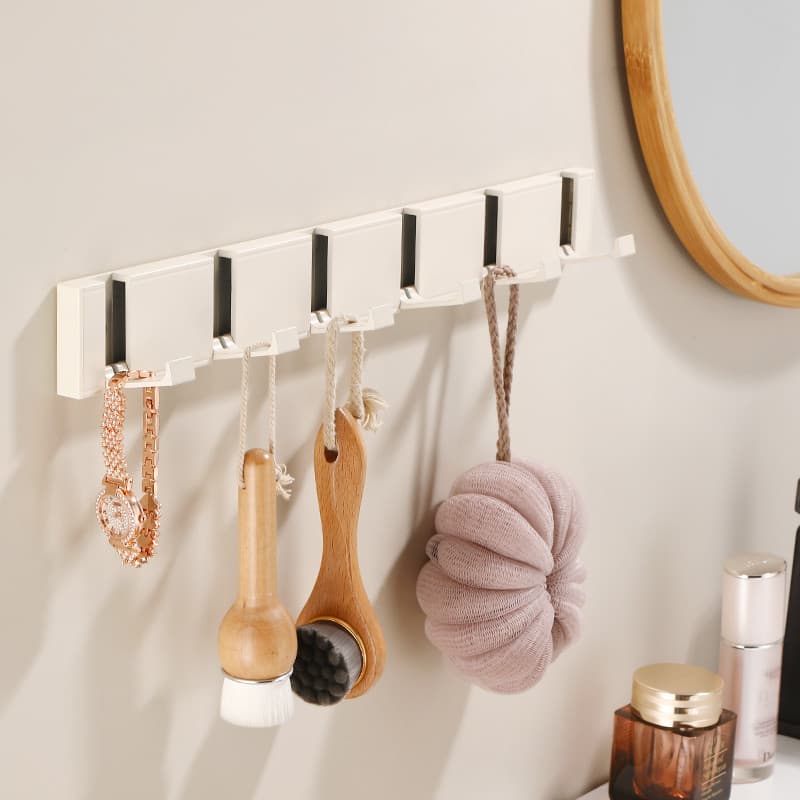 Gancho de linha invisível branco creme dobrável gancho de parede espaço porta de alumínio gancho traseiro gancho de toal