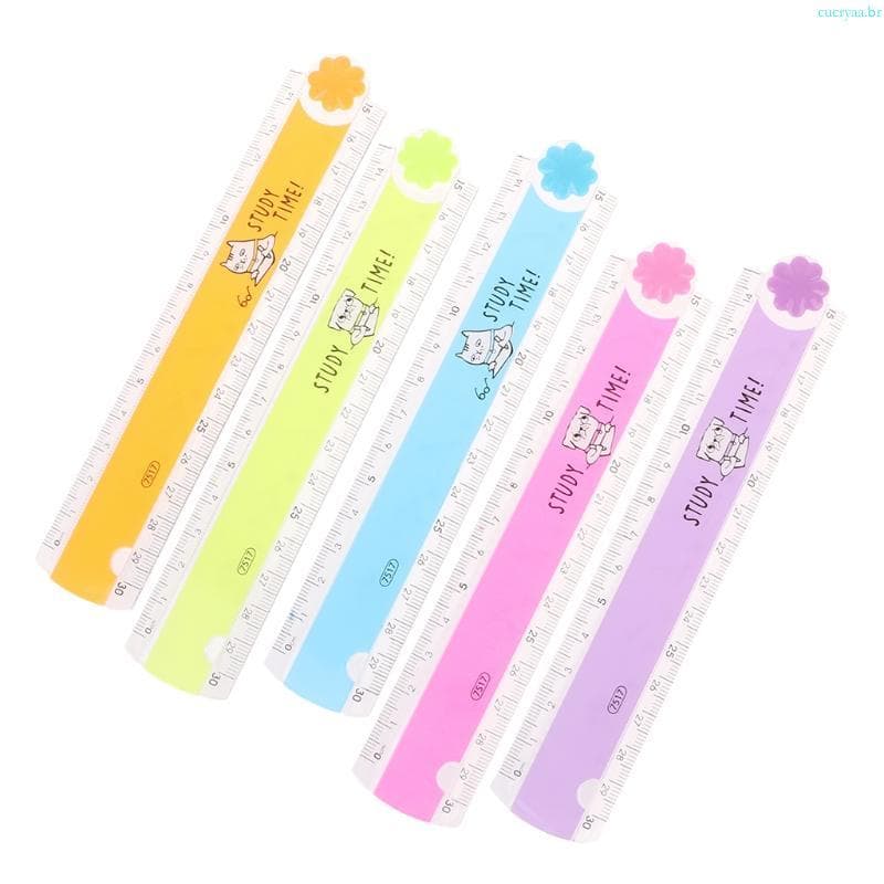 Cucrya Régua Dobrável Coreana De 30 Cm , Desenho De Plástico , Papelaria Escolar , Estudantes , Presentes Para Crianças