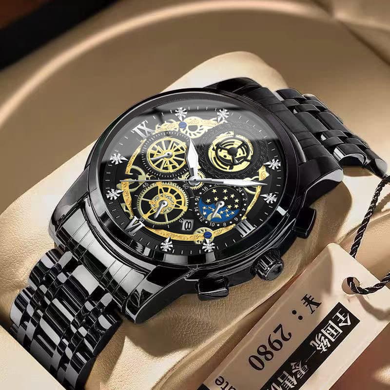Relógio de quartzo masculino, relógio multifuncional à prova d'água, Design oco, novo conceito Popular, pulseira luminos
