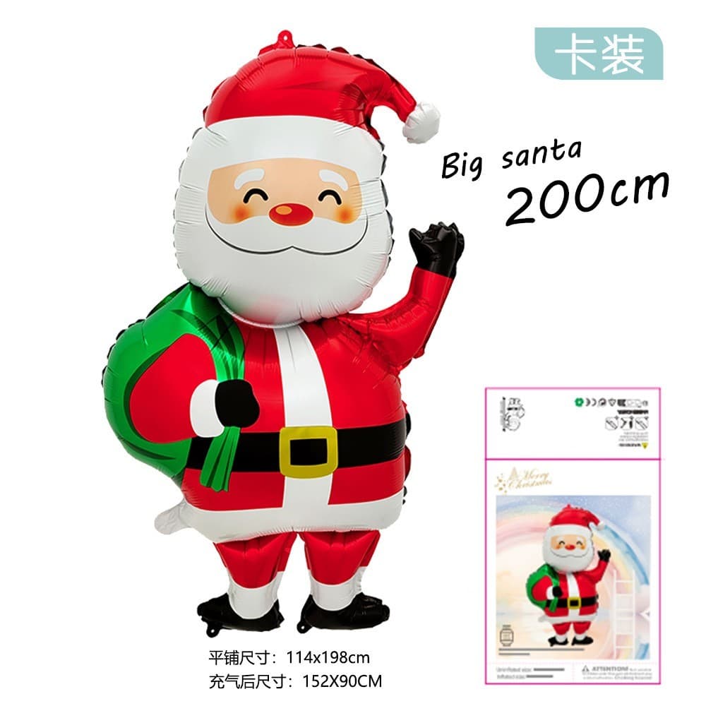 Balão De Alumínio De Natal 4D-Decoração De Festa Em Casa De Biscoitos De Boneco De Neve De Papai Noel Standable