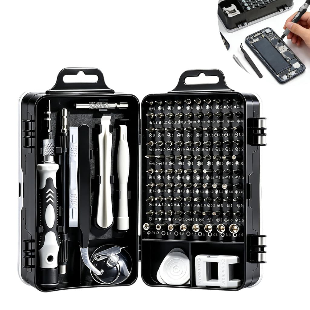 Kit 115 Peças Chave de Precisão Magnética Ferramenta Profissional para Reparo de Celular, Notebook, Tablet e Eletrônicos