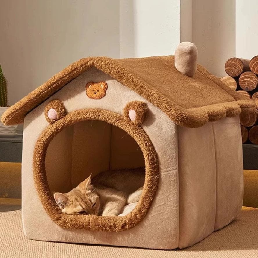 Quatro estações Universal gato cão casa inverno quente removível lavável cama de gato casa de cachorro suprimentos para