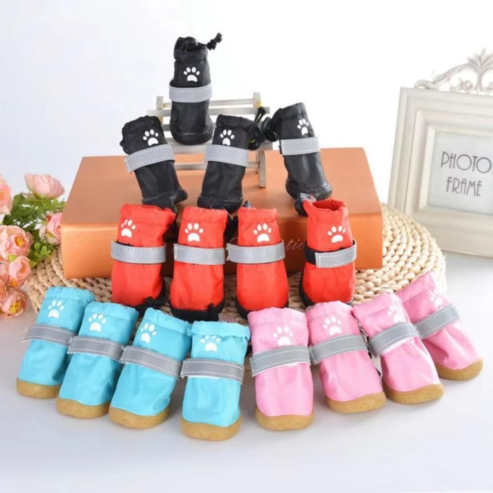 NEDFS 4 Unidades/Conjunto Sapatos Para Cães De Estimação , Botas Antiderrapantes À Prova D'água Cachorros , De Chuva Ref