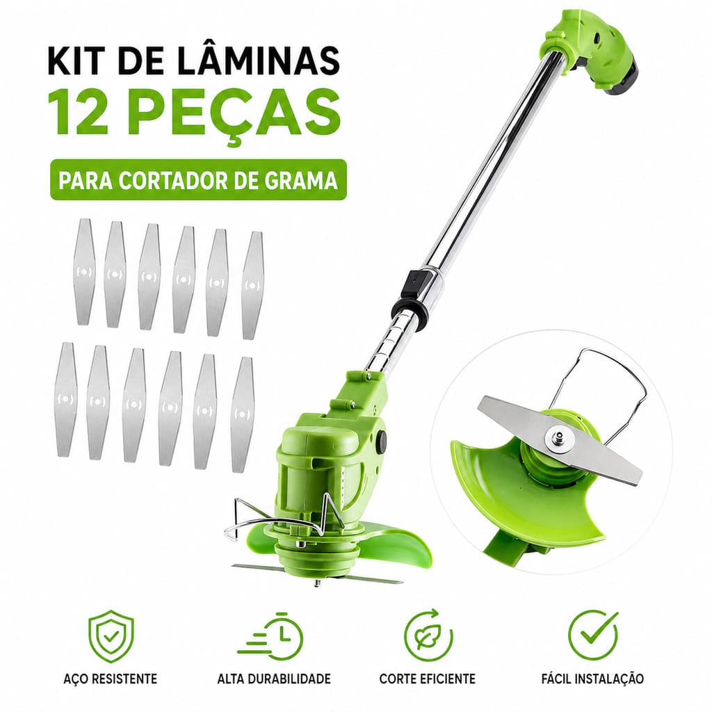 Kit 12 Peças De Lâminas Para Cortador De Grama Lâminas Para Aparador De Grama Acessórios Para Capinador