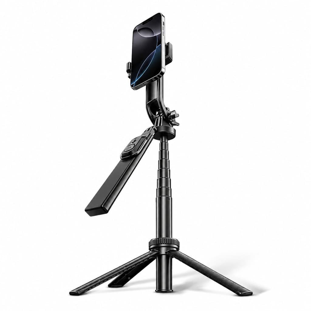 Tripé Para Celular 1,76m Com Controle Remoto Bluetooth Bastão Selfie Ajustável 360 Graus LE-3509