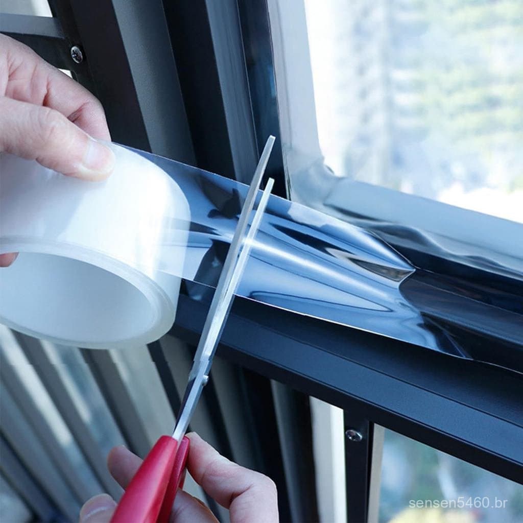 Fita de Vedação Transparente à Prova de Intempéries para Janelas 5cm x 5m, Sem Resíduos, Fita Isolante Transparente 8863