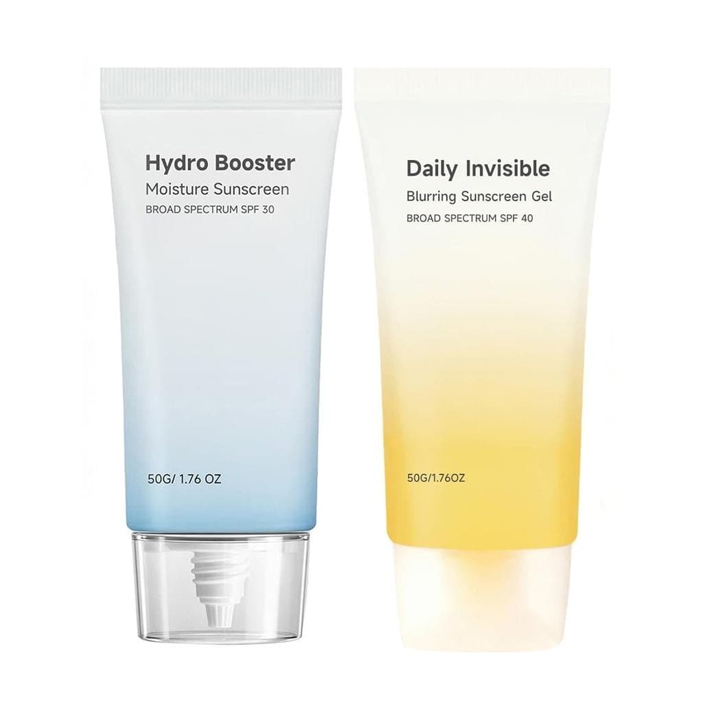 Protetor Solar Duo SPF 30, Gel Invisível Efeito Blur + Creme Hidratante, 2 Peças VVOY