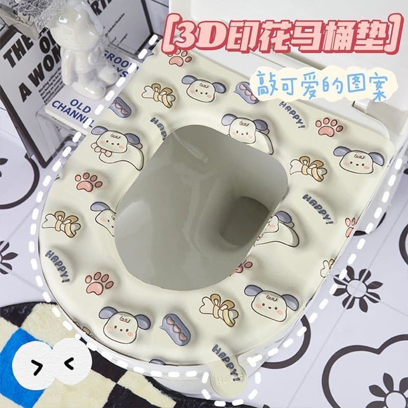 Assento sanitário à prova d'água, 3D, impresso, almofada de assento de vaso sanitário, quatro estações, universal, ferra