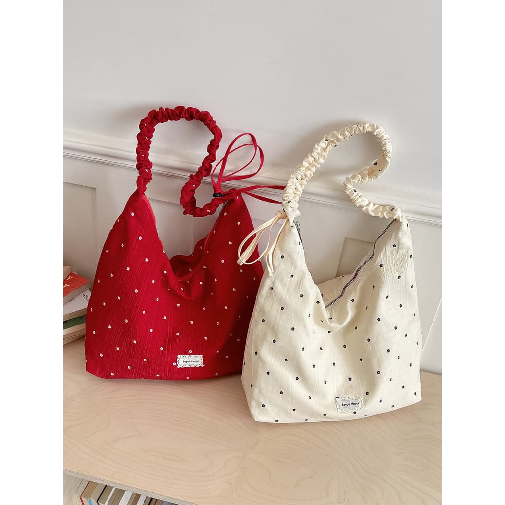 bolsas femininas de ombro 2026 verão novo estilo bolinhas bolsa de lona feminina grande capacidade Commuter sacola com z