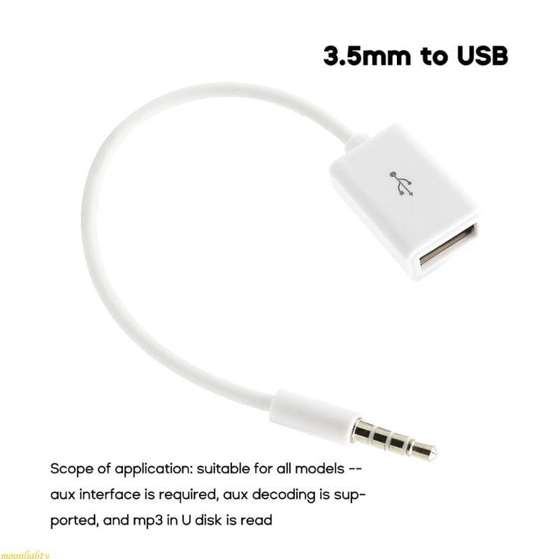 moonlighty 3 5mm Estéreo Para USB Fêmea Adaptador Cabos Do Carro Leitor Música